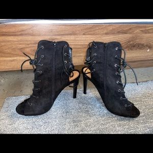 Open toed and heel out Bootie Heels